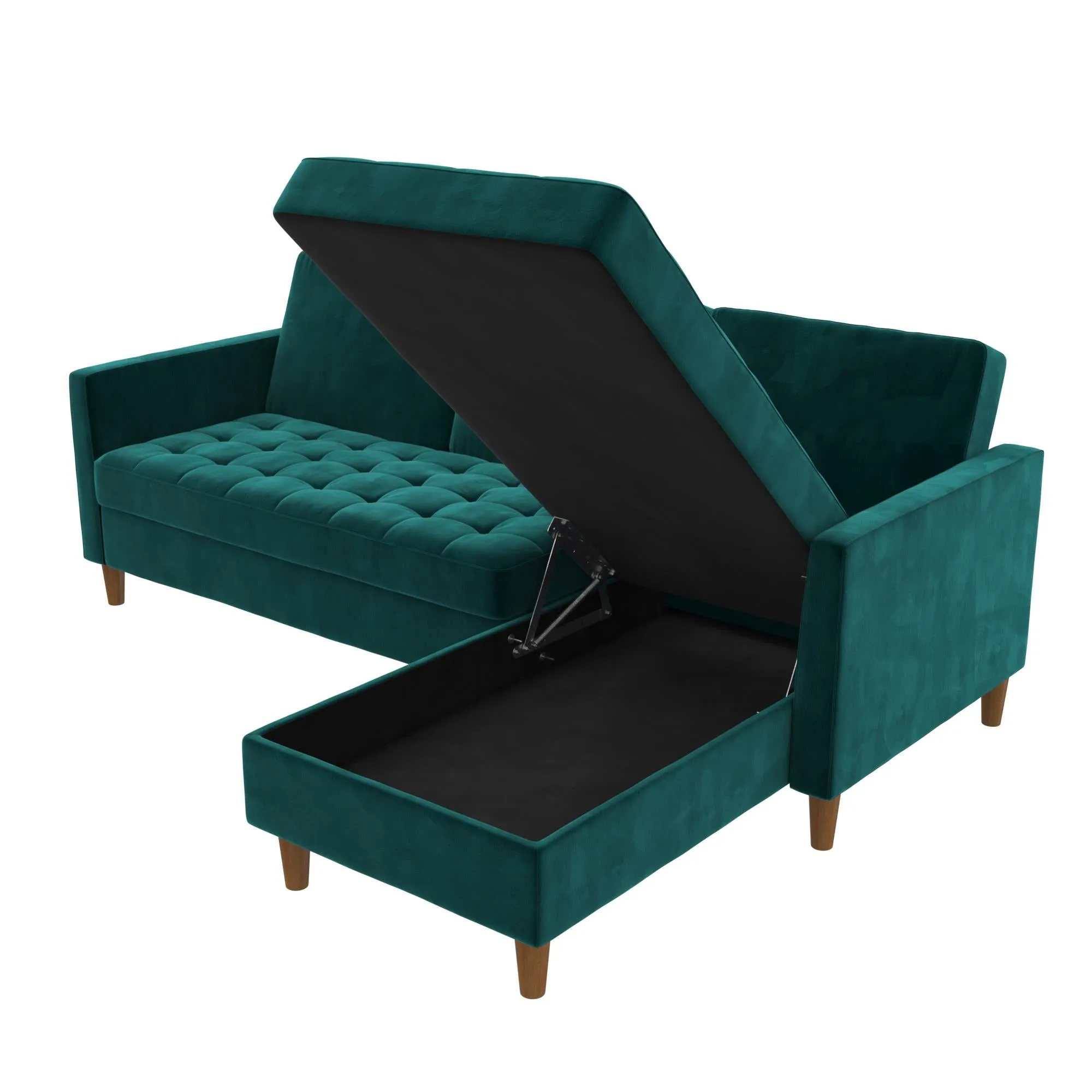 Presley Reversible Sectional Futon with Storage