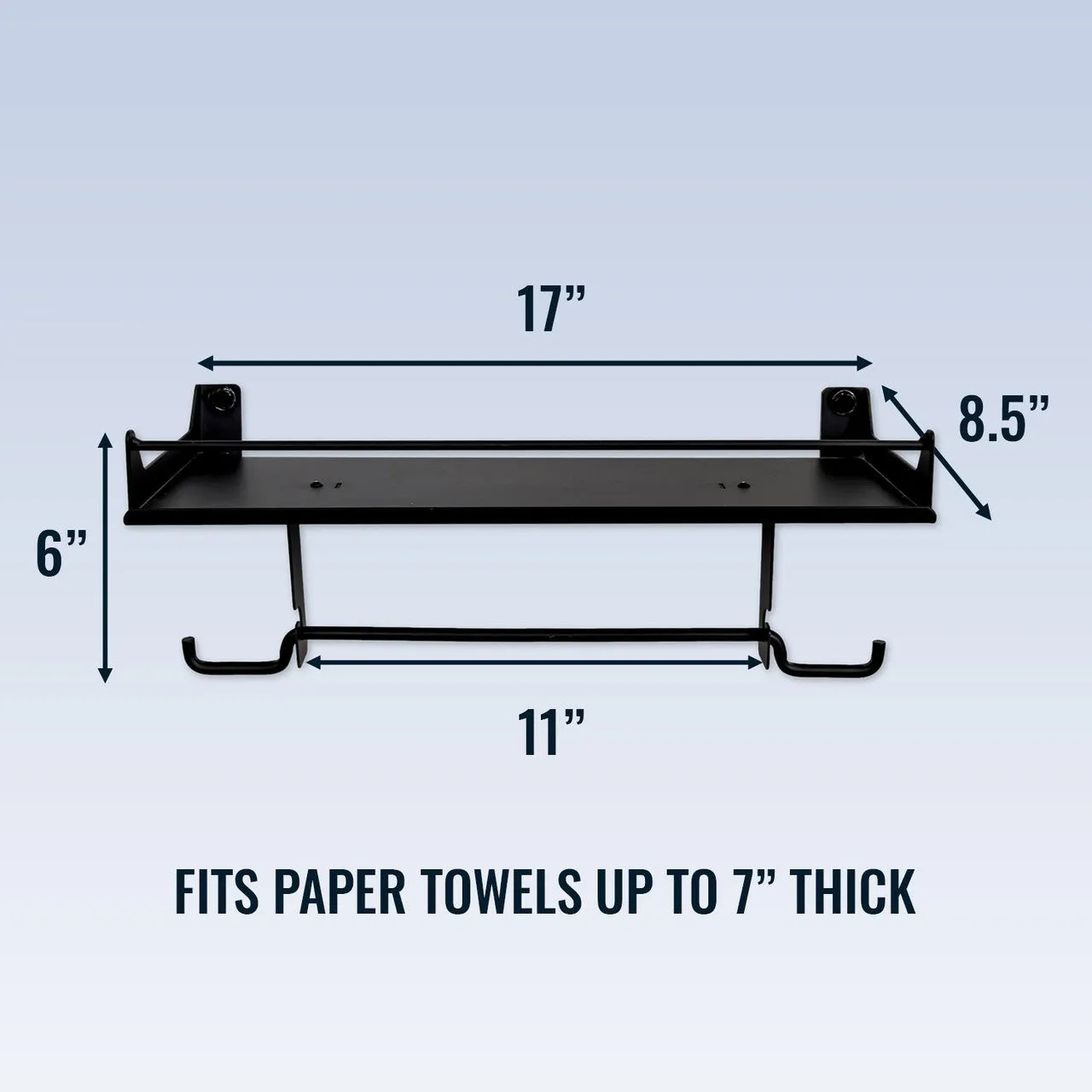 Quick Clean Paper Towel Holder and Wall Shelf