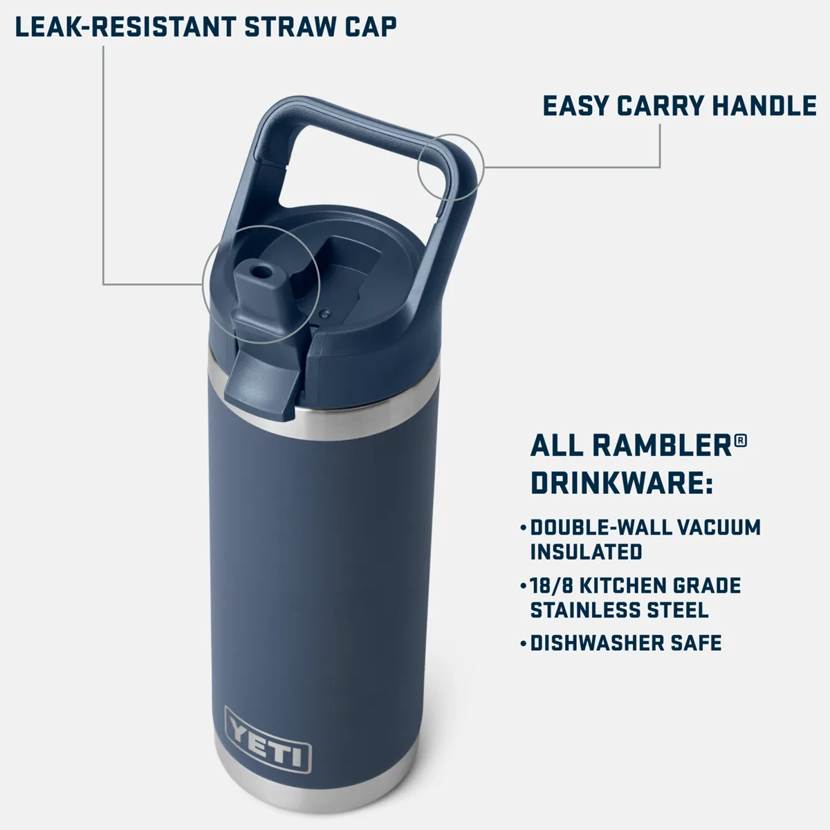 Rambler 18 oz Bottle with Straw Cap