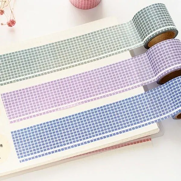 Salt wide grid washi tape Solid color square Decorative material  NP-000159