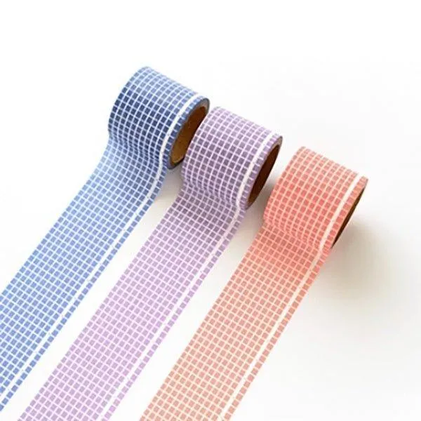 Salt wide grid washi tape Solid color square Decorative material  NP-000159