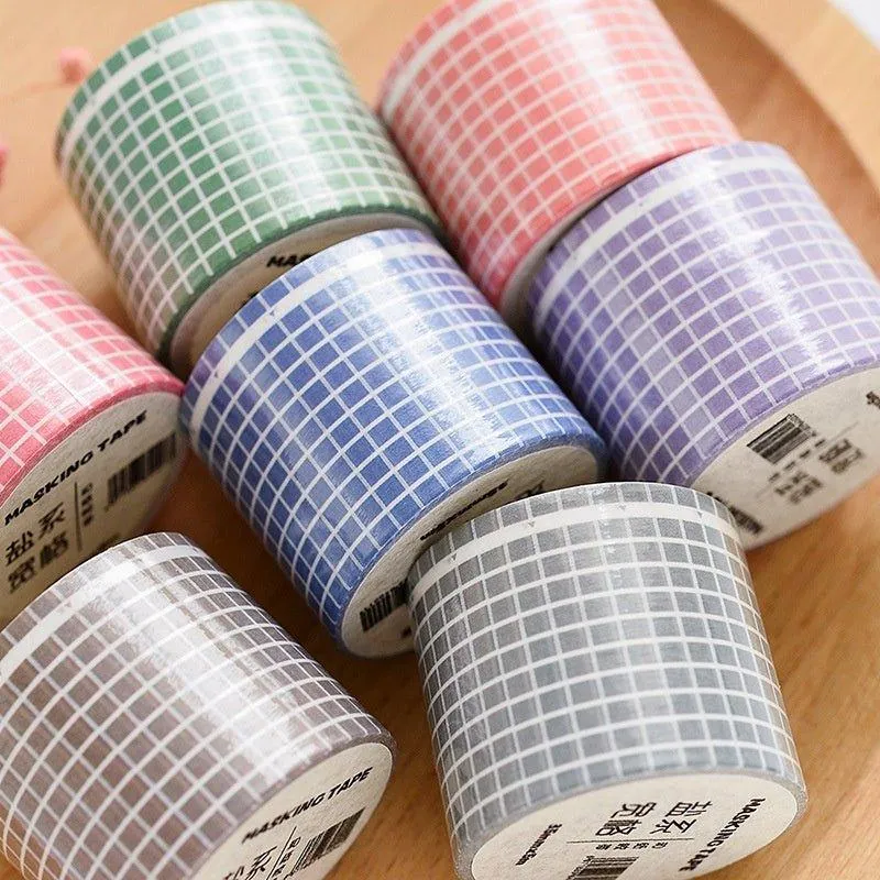 Salt wide grid washi tape Solid color square Decorative material  NP-000159