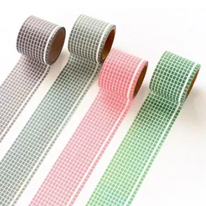 Salt wide grid washi tape Solid color square Decorative material  NP-000159