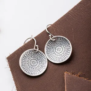 Silver Petite Mandala Earrings