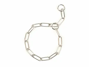 Slip collar with big links, chromed 80cm/4mm