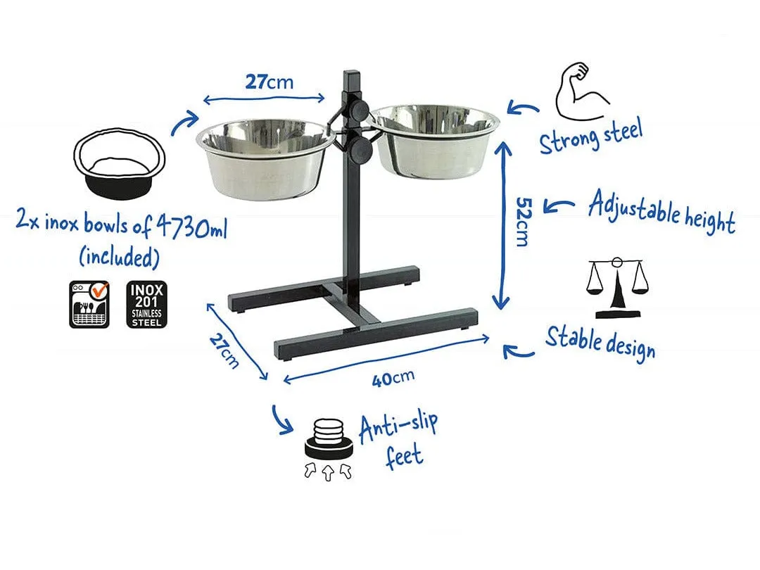 Twin Feeder H-Stand   Bowls