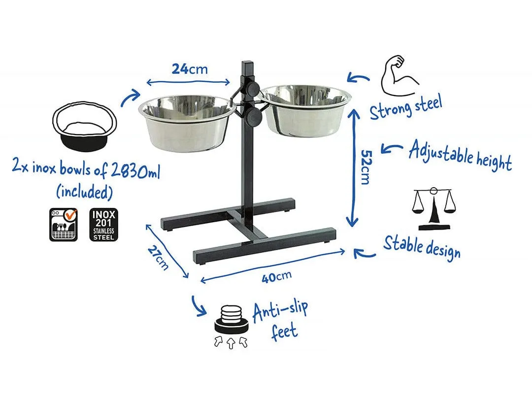 Twin Feeder H-Stand   Bowls