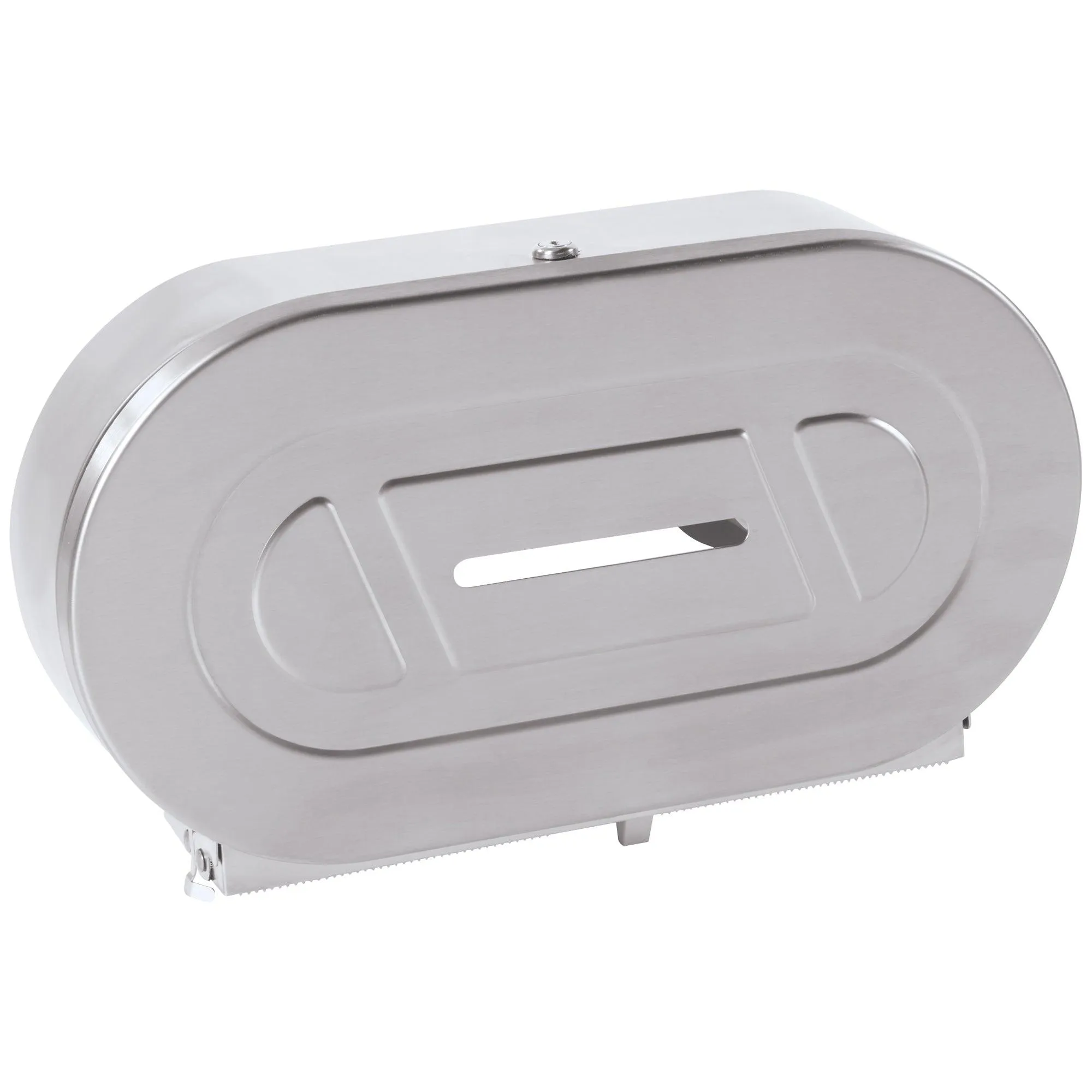 Twin Jumbo Bathroom Tissue Dispenser - Steel