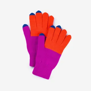 Verloop: Colorblock Touchscreen Gloves - Poppy Magenta