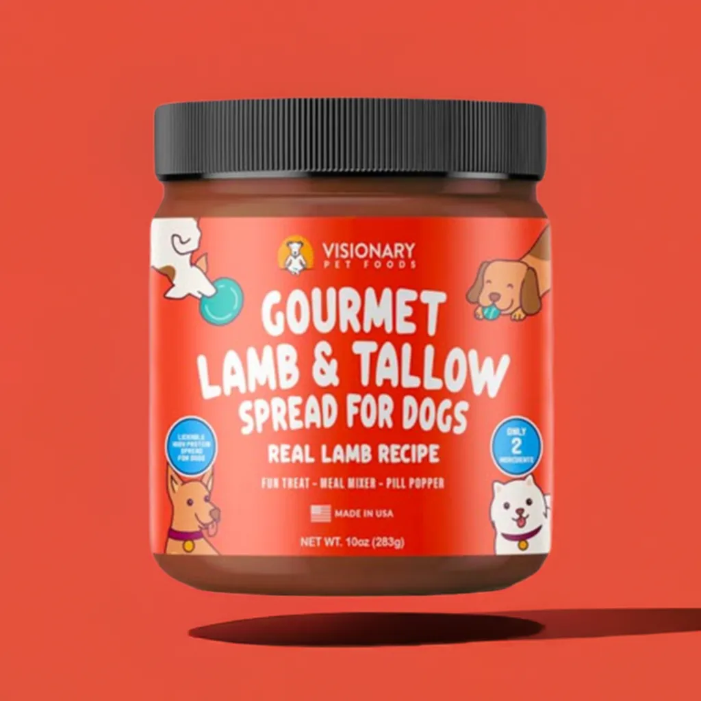 Visionary Pet Foods - Lamb Meat Spread for Dogs | Healthier Choice to Peanut Butter | 10oz Jar