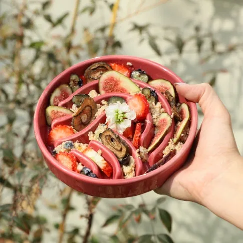 [Wave] Slow Feeder Dog Bowls - Pink / Beige / Orange